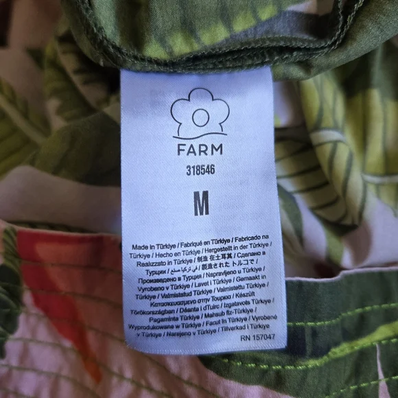 Farm Rio Banana Leaves V-Neck Mini Dress - Picture 13 of 14